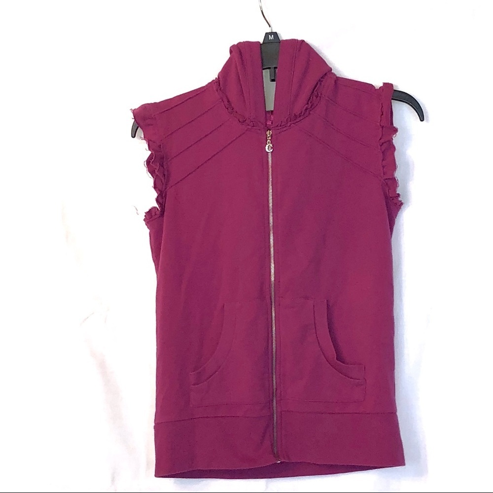 Candie’s Raspberry Sleeveless Hoodie Girls M 10-12